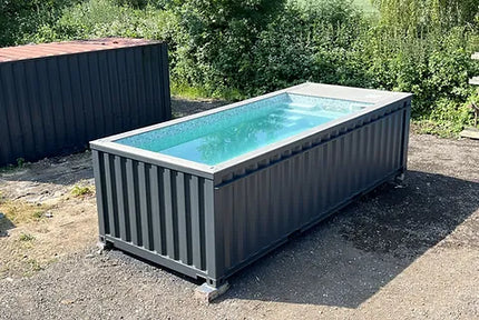 20-Fuß-Containerpool, anthrazitgrau, mit Jet-Swim-Funktion