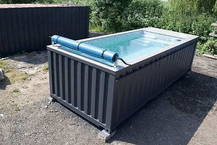 20-Fuß-Containerpool, anthrazitgrau, mit Jet-Swim-Funktion
